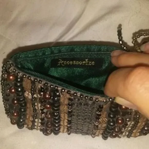 🇺🇦 Small Beaded Purse Or Coin Bag 90s Y2K New - Picture 2 of 3